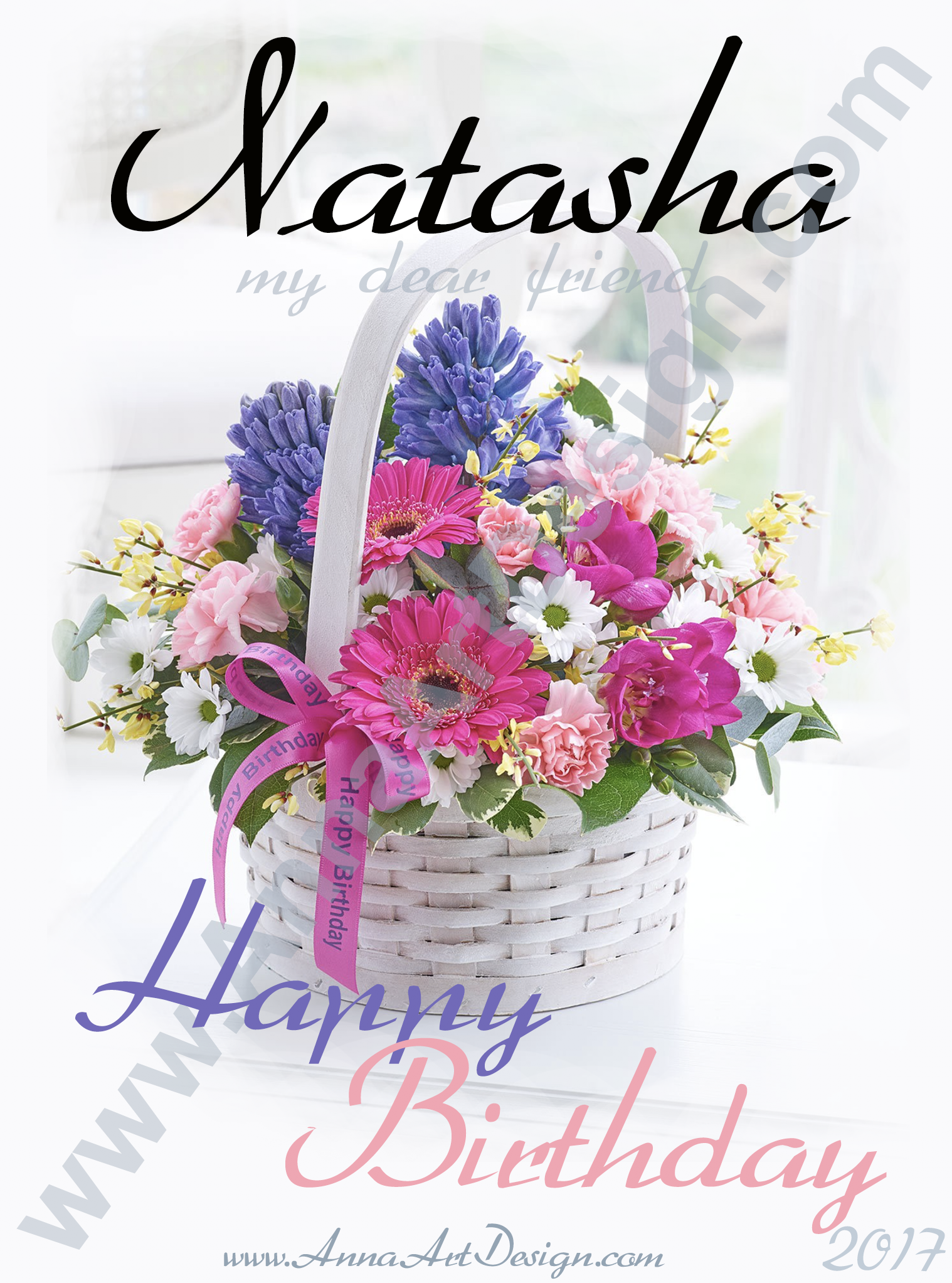 postcard Birthday Natasha by Ganna Sheyko